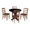 International Concepts 36 in. Solid Wood Round Top Dining Table with 4 Chairs in Black/Distressed Oak K46-36RT-23B-C42-2-4 - alternate 1